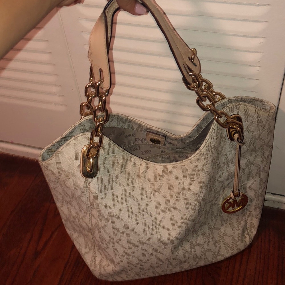 Cream Michael Kors purse